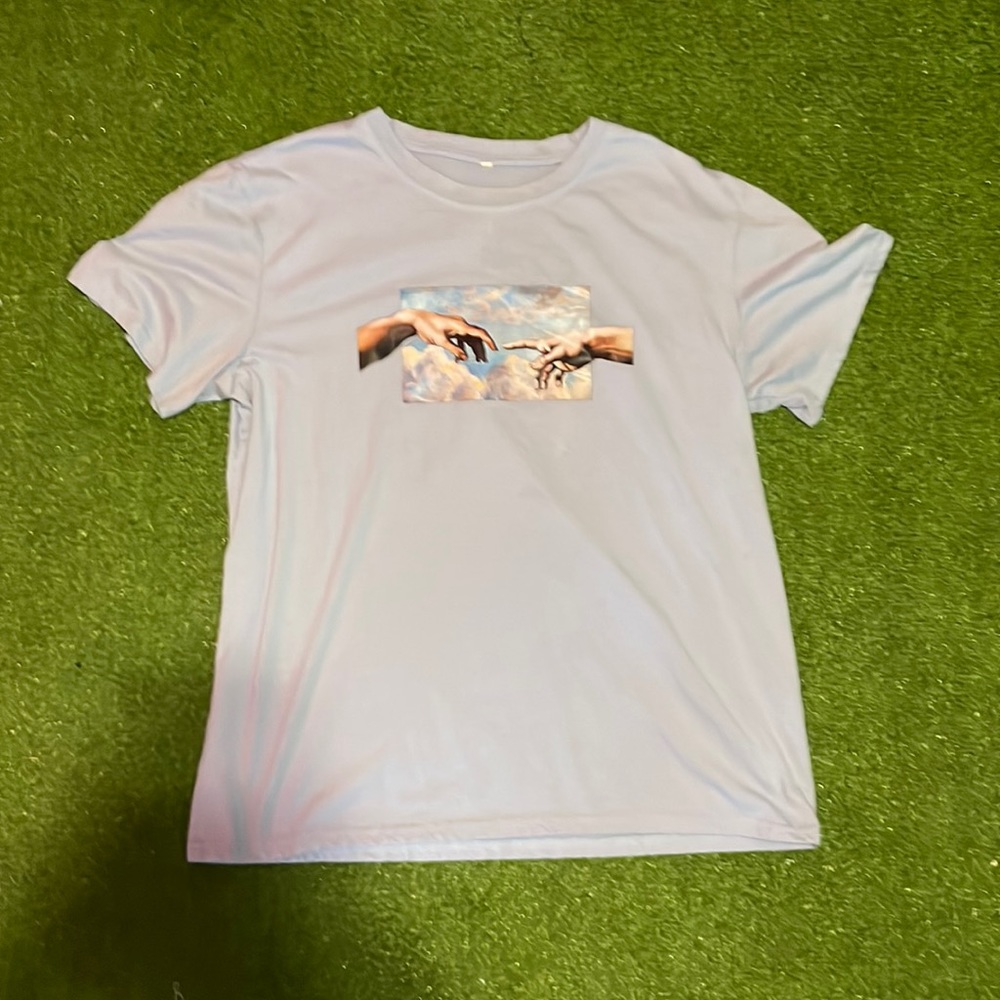 mens creation of adam tee size L